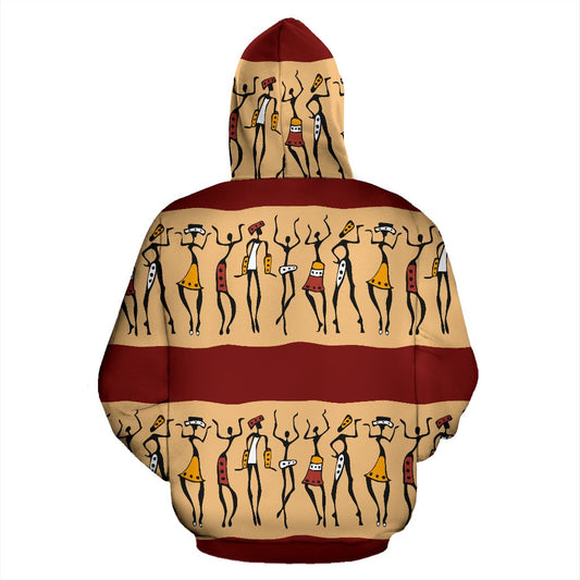 African People All Over Zip Up Hoodie