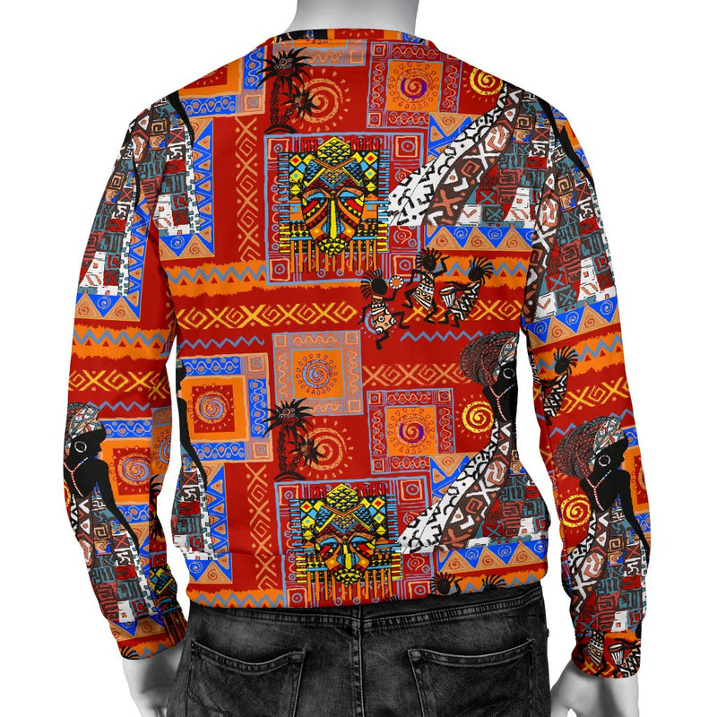 African Print Pattern Men Crewneck Sweatshirt