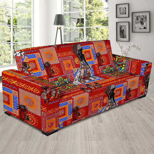 African Print Pattern Sofa Slipcover-JORJUNE.COM