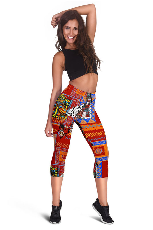 African Print Pattern Women Capris
