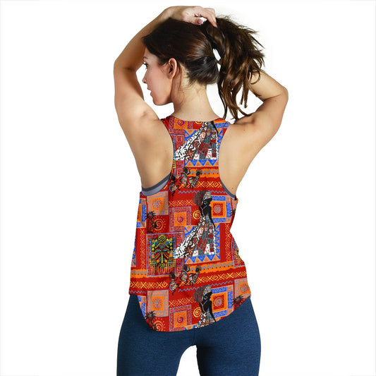 African Print Pattern Women Racerback Tank Top