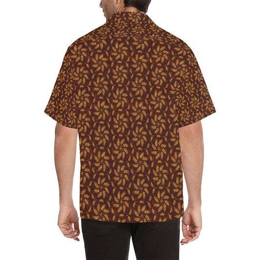 Agricultural Brown Wheat Print Pattern Hawaiian Shirt-JORJUNE.COM