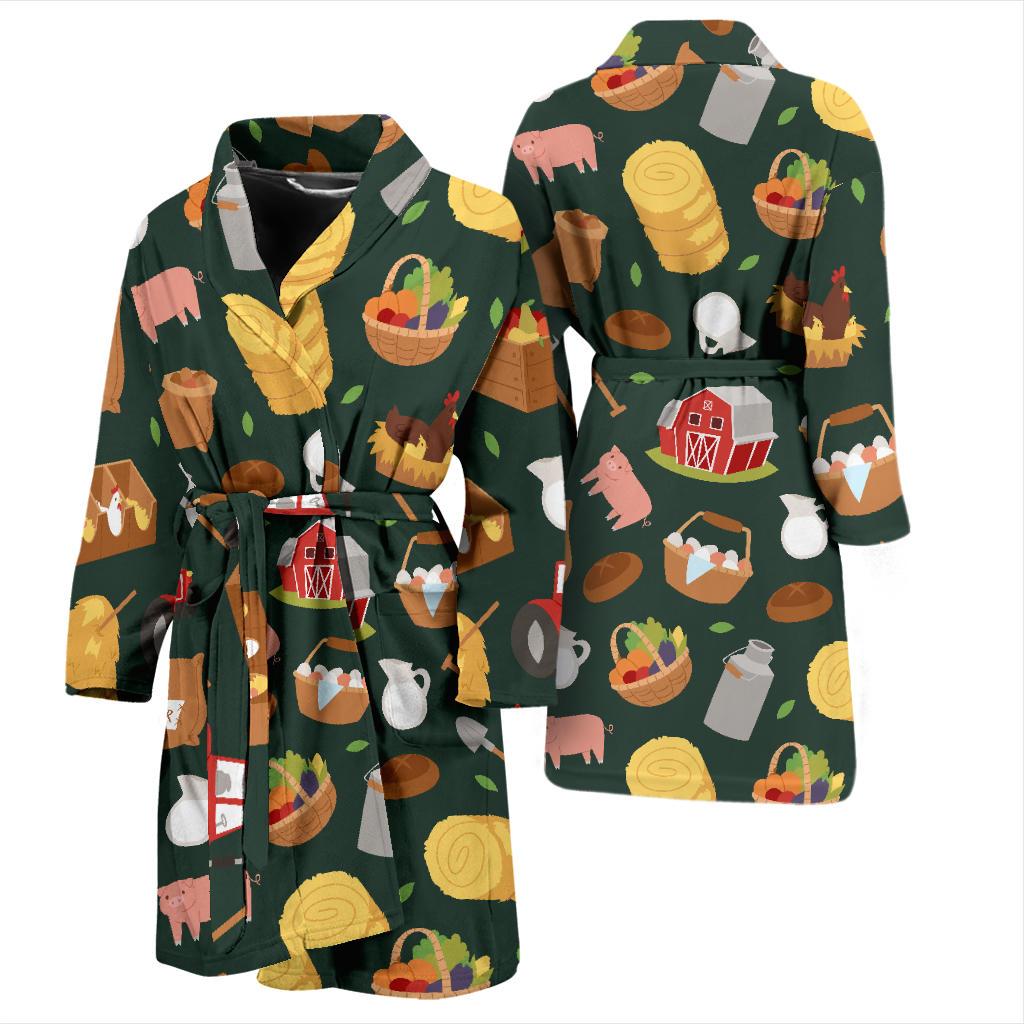 Agricultural Farm Print Design 02 Men Bathrobe-JORJUNE.COM