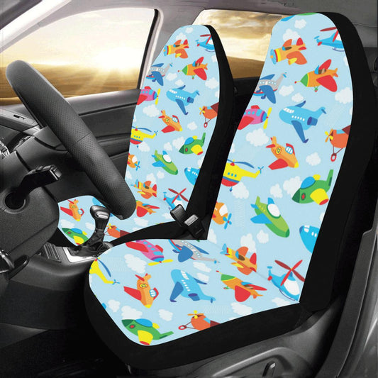 Airplane Colorful Pattern Print Design 01 Car Seat Covers (Set of 2)-JORJUNE.COM