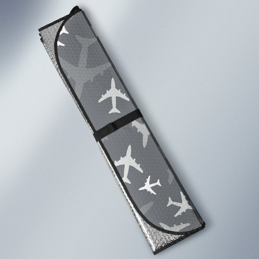 Airplane Pattern Print Design 02 Car Sun Shade-JORJUNE.COM