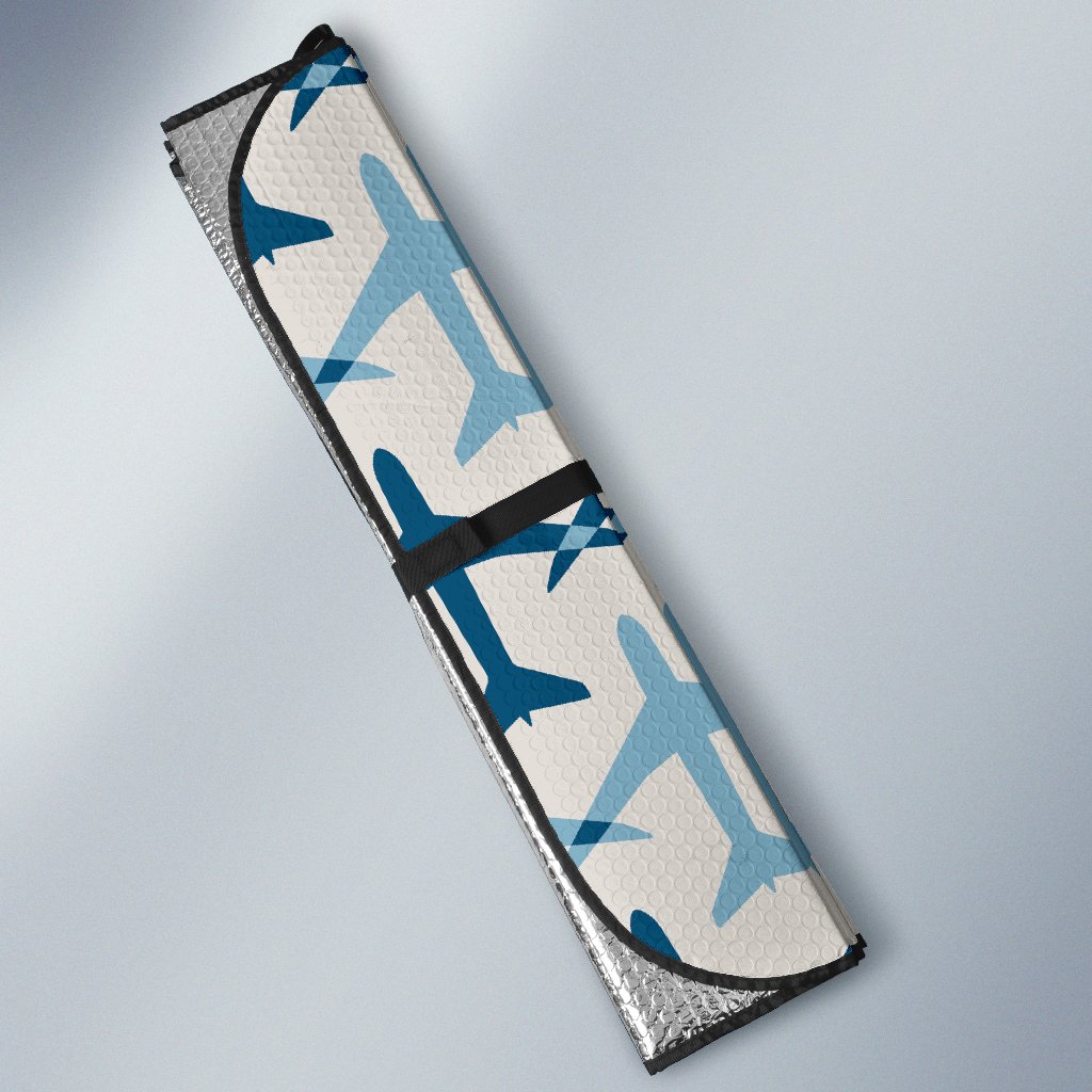 Airplane Pattern Print Design 04 Car Sun Shade-JORJUNE.COM