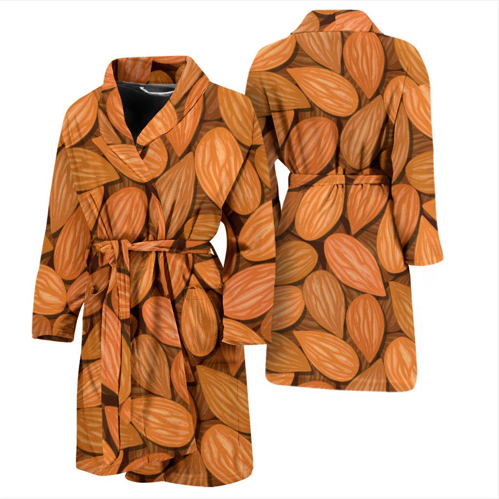 Almond Pattern Print Design 01 Men Bathrobe-JORJUNE.COM