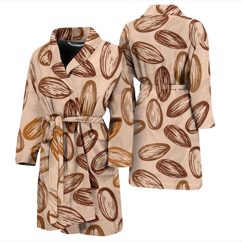 Almond Pattern Print Design 02 Men Bathrobe-JORJUNE.COM