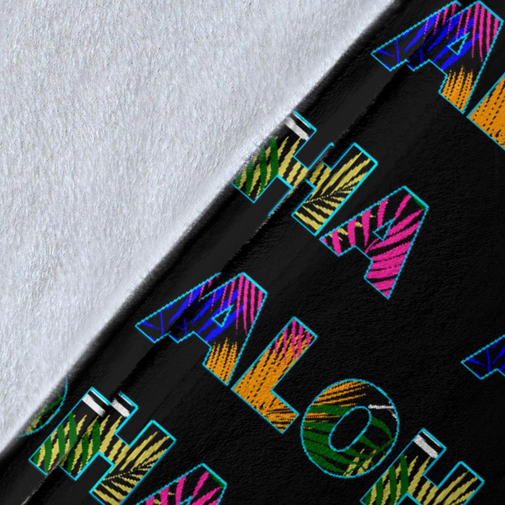 Aloha Hawaii Neon Fleece Blanket