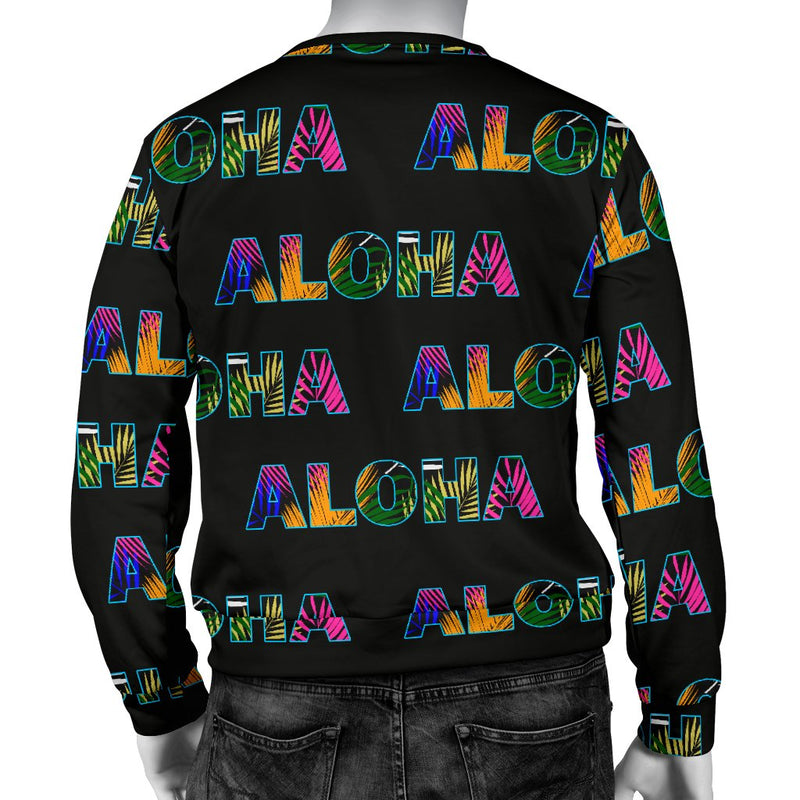 Aloha Hawaii Neon Men Crewneck Sweatshirt