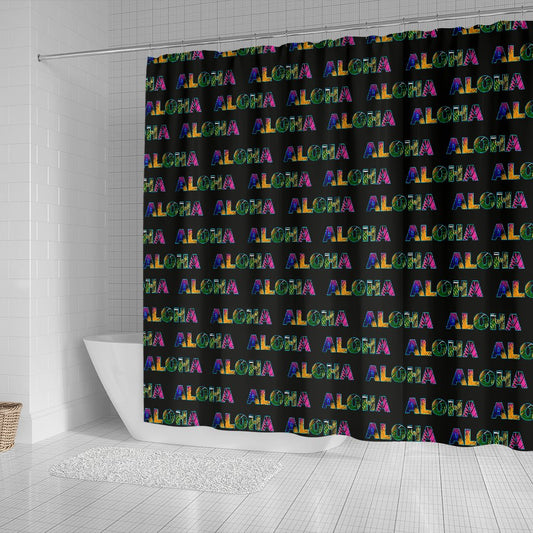 Aloha Hawaii Neon Shower Curtain