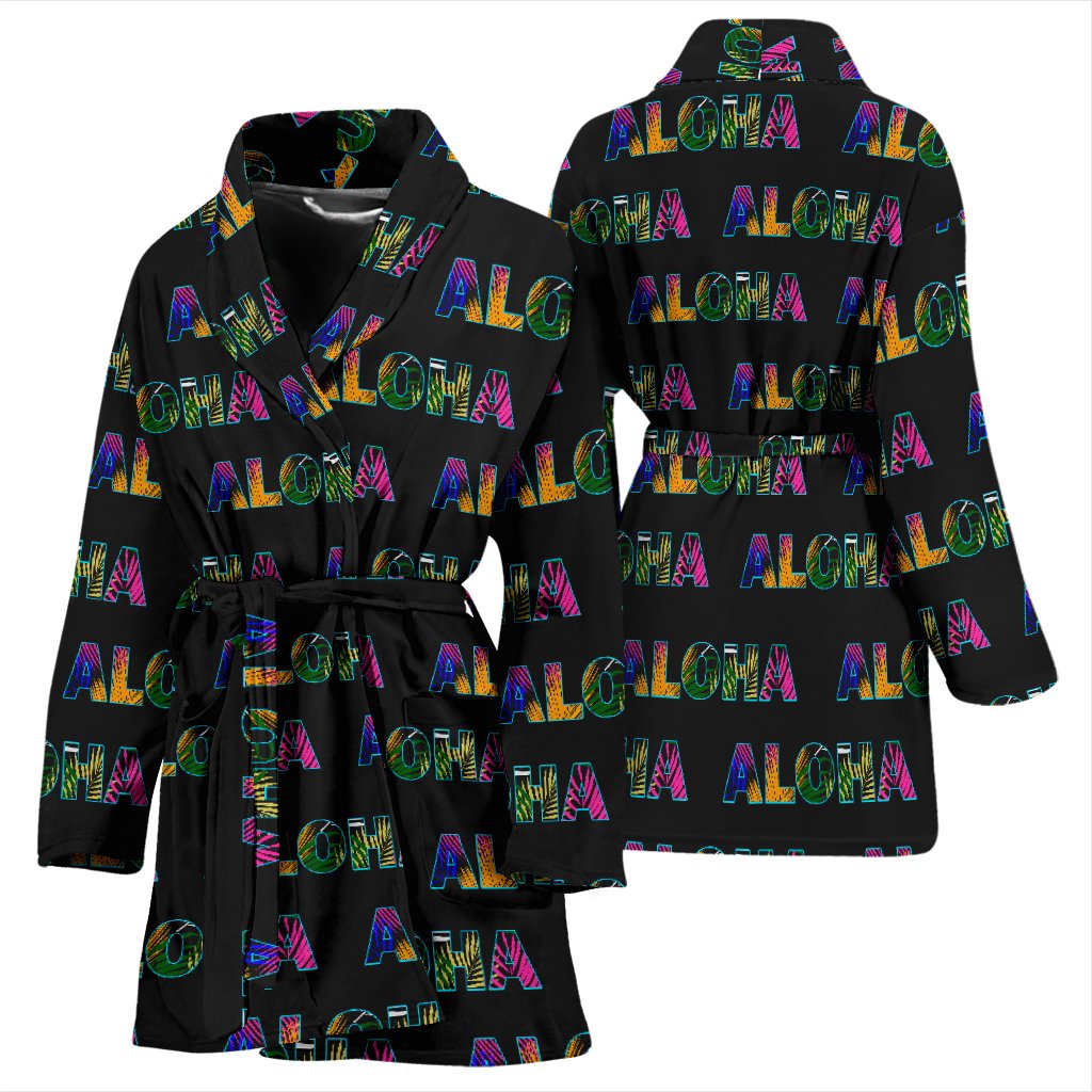 Aloha Hawaii Neon Women Bath Robe