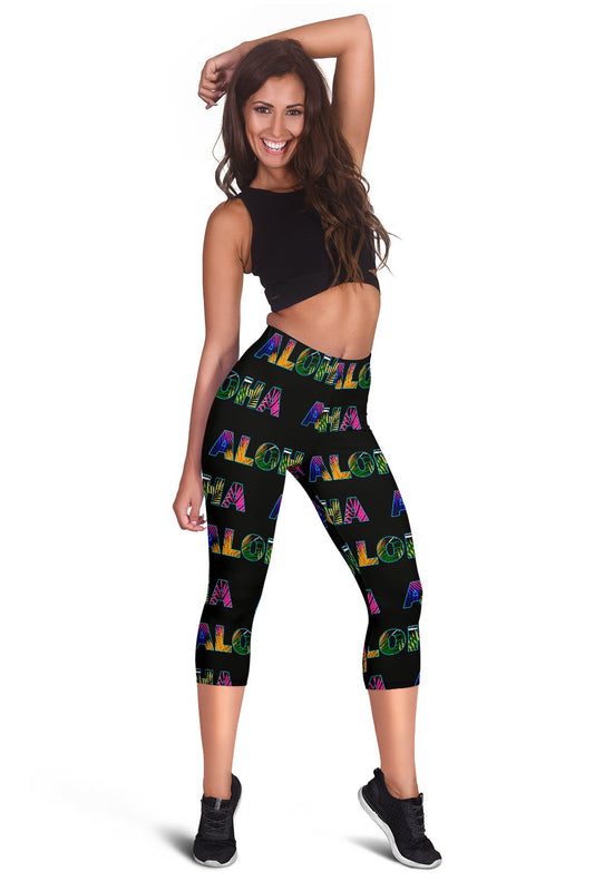 Aloha Hawaii Neon Women Capris