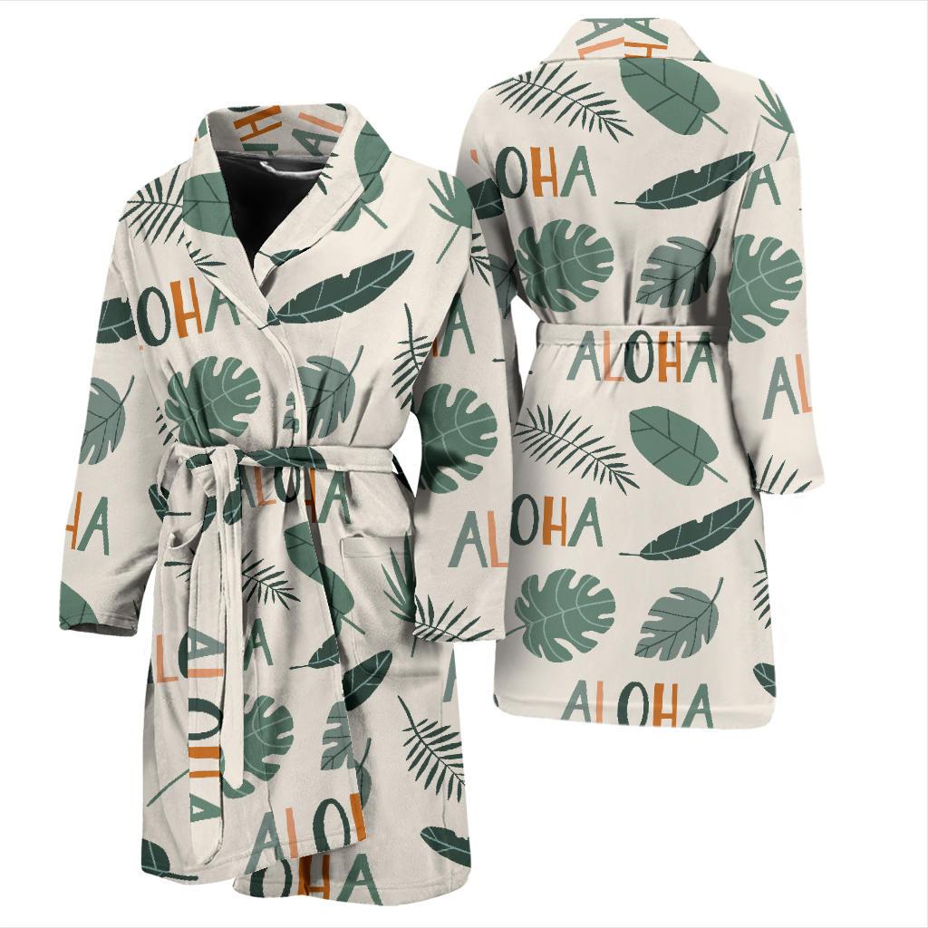 Aloha Hawaii Pattern Print Design 05 Men Bathrobe-JORJUNE.COM