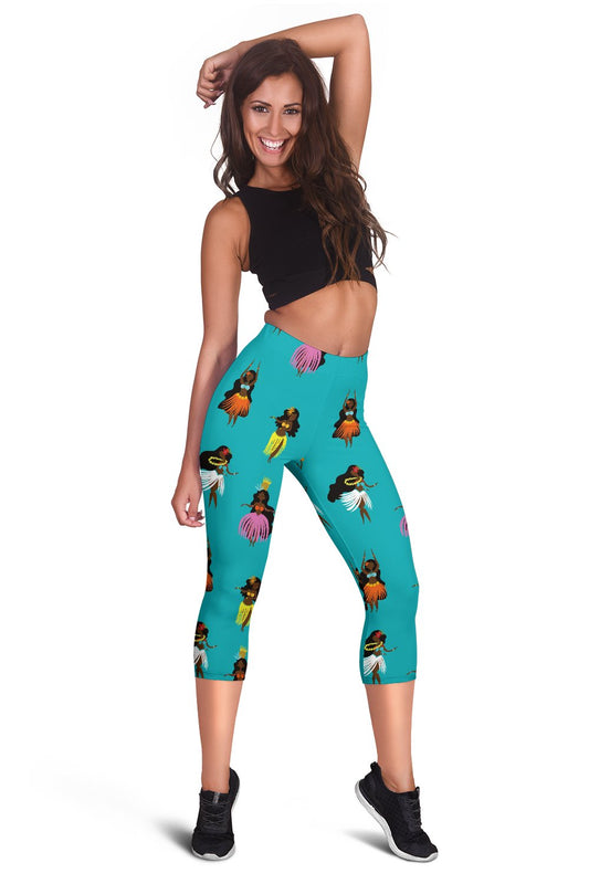 Aloha Hawaiian Girl Dance Women Capris