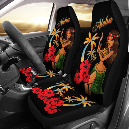 Aloha Hawaiian Girl Universal Fit Car Seat Covers