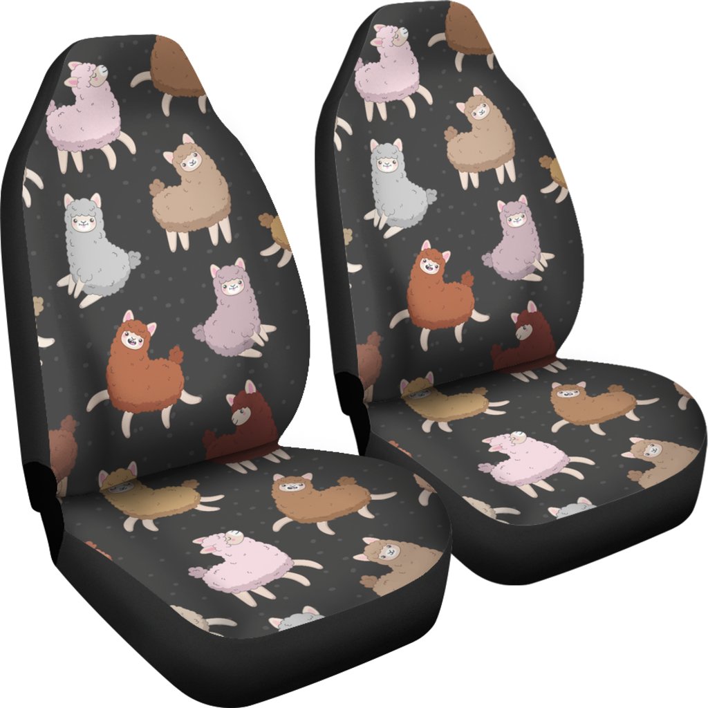 Alpaca Cute Design Themed Print Universal Fit Car Seat Covers