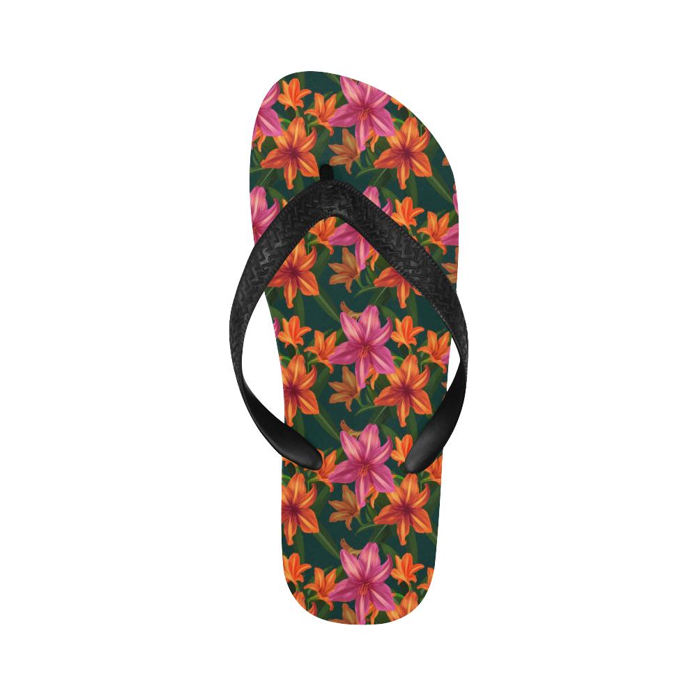 Amaryllis Pattern Print Design AL01 Flip Flops-JorJune