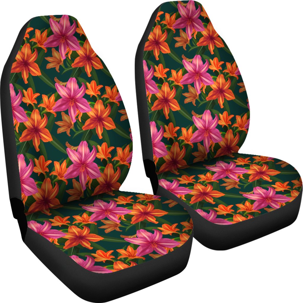 Amaryllis Pattern Print Design AL01 Universal Fit Car Seat Covers