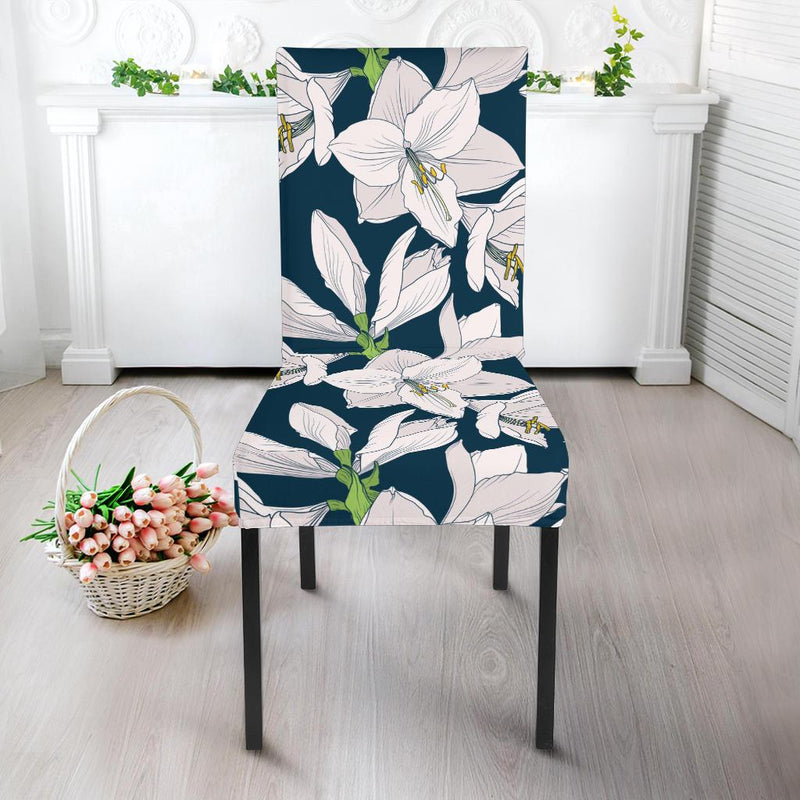 Amaryllis Pattern Print Design AL02 Dining Chair Slipcover-JORJUNE.COM
