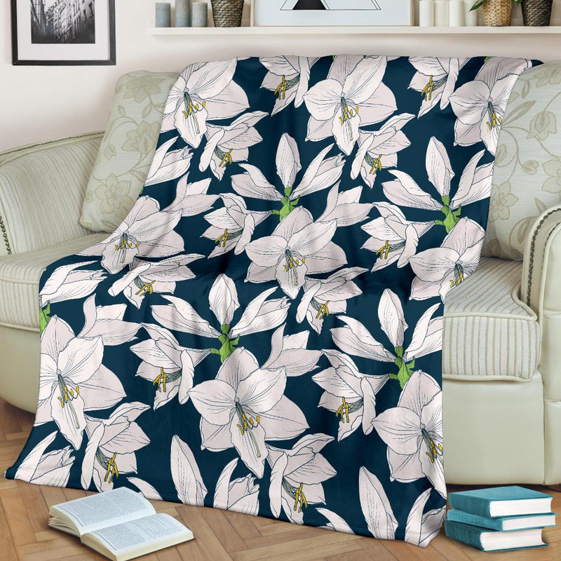 Amaryllis Pattern Print Design AL02 Fleece Blankete