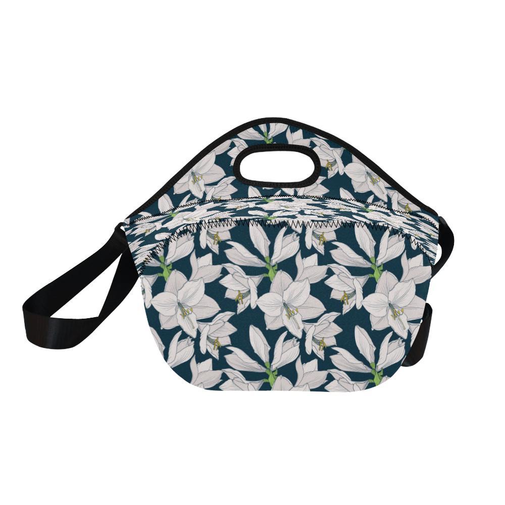 Amaryllis Pattern Print Design AL02 Neoprene Lunch Bag-JorJune