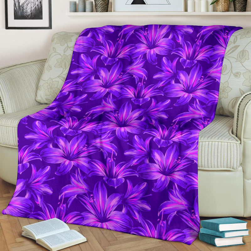 Amaryllis Pattern Print Design AL03 Fleece Blankete