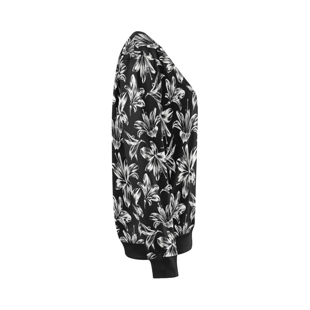 Amaryllis Pattern Print Design AL04 Women Long Sleeve Sweatshirt-JorJune