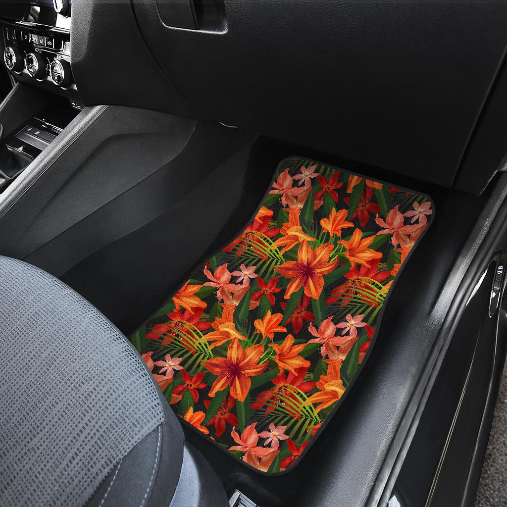 Amaryllis Pattern Print Design AL05 Car Floor Mats-JorJune