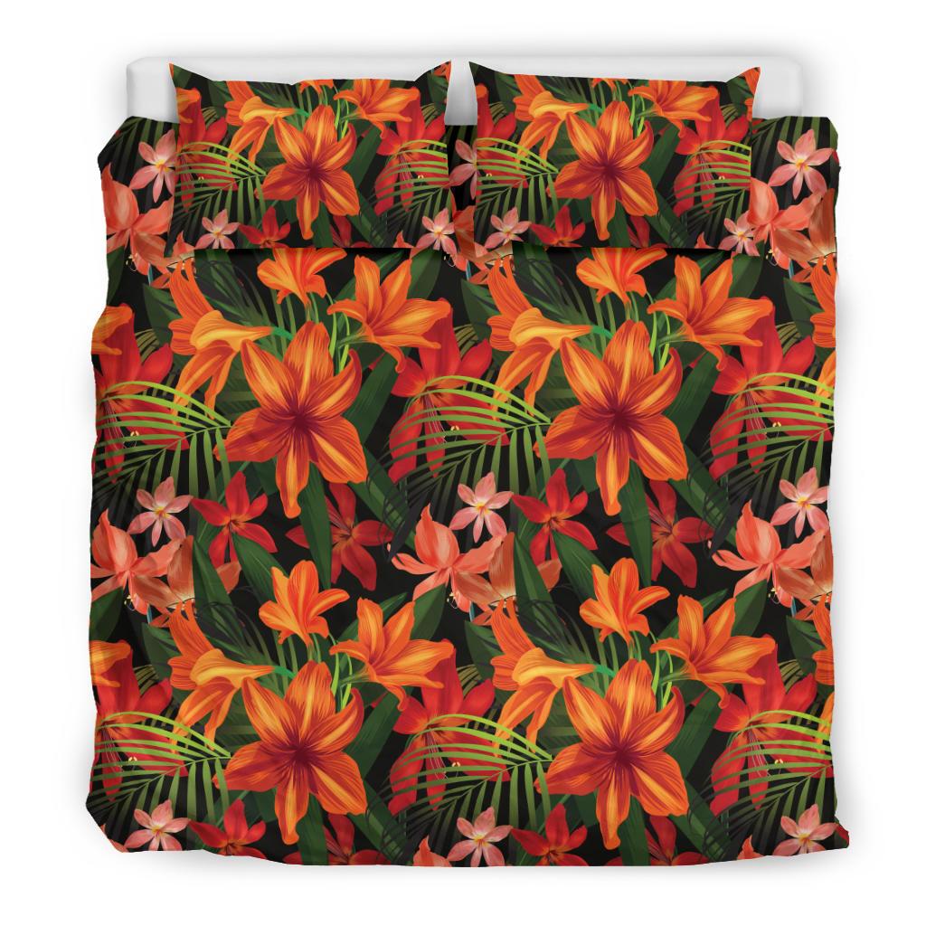 Amaryllis Pattern Print Design AL05 Duvet Cover Bedding Set-JORJUNE.COM