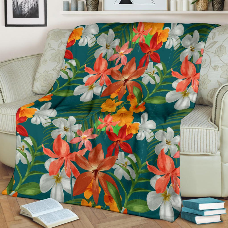 Amaryllis Pattern Print Design AL06 Fleece Blankete