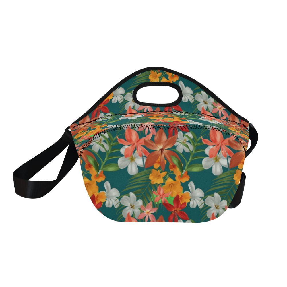 Amaryllis Pattern Print Design AL06 Neoprene Lunch Bag-JorJune