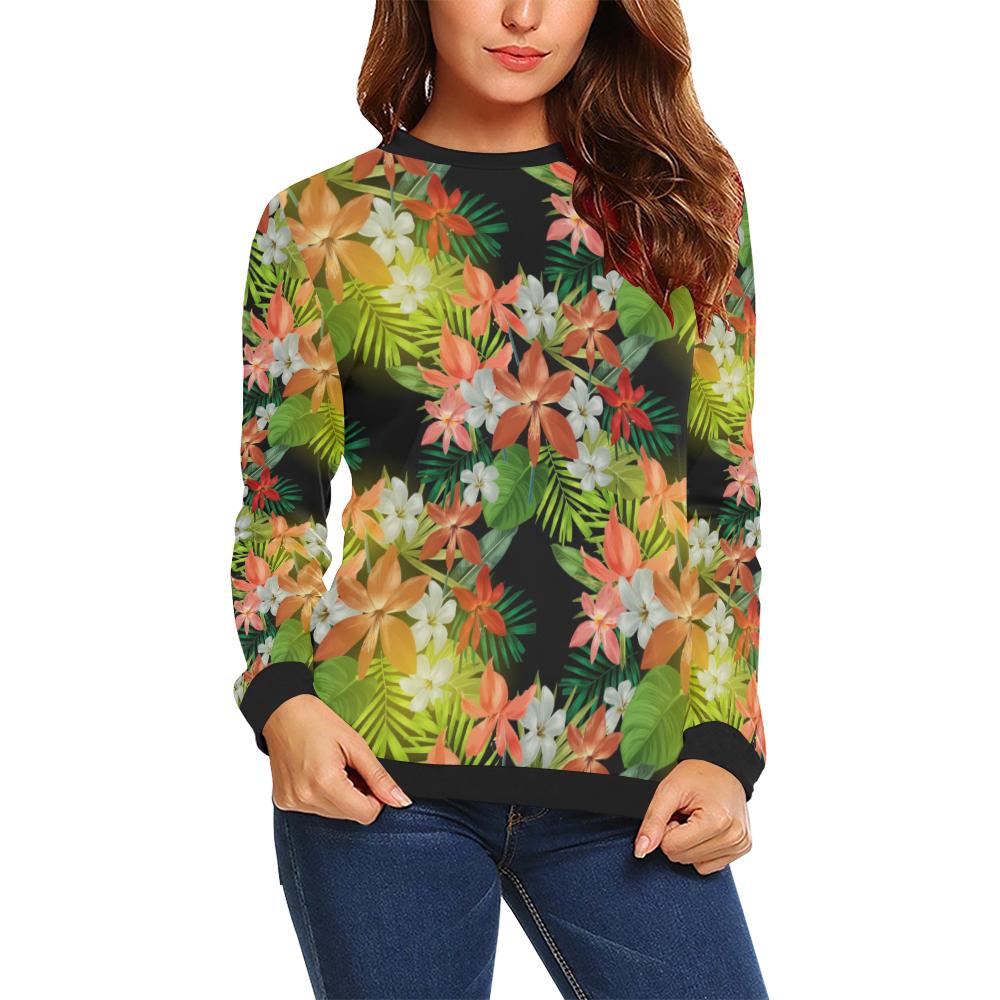 Amaryllis Pattern Print Design AL07 Women Long Sleeve Sweatshirt-JorJune