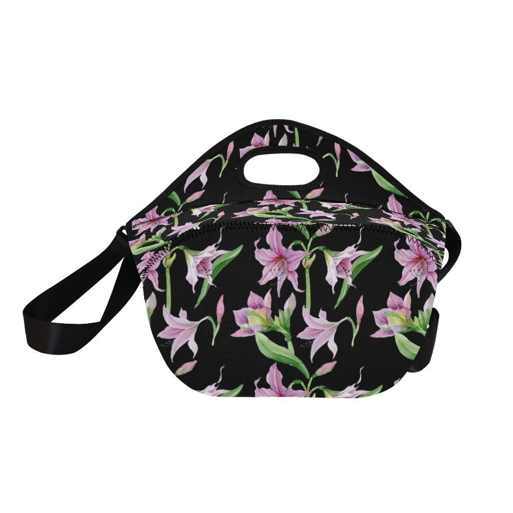 Amaryllis Pattern Print Design AL08 Neoprene Lunch Bag-JorJune
