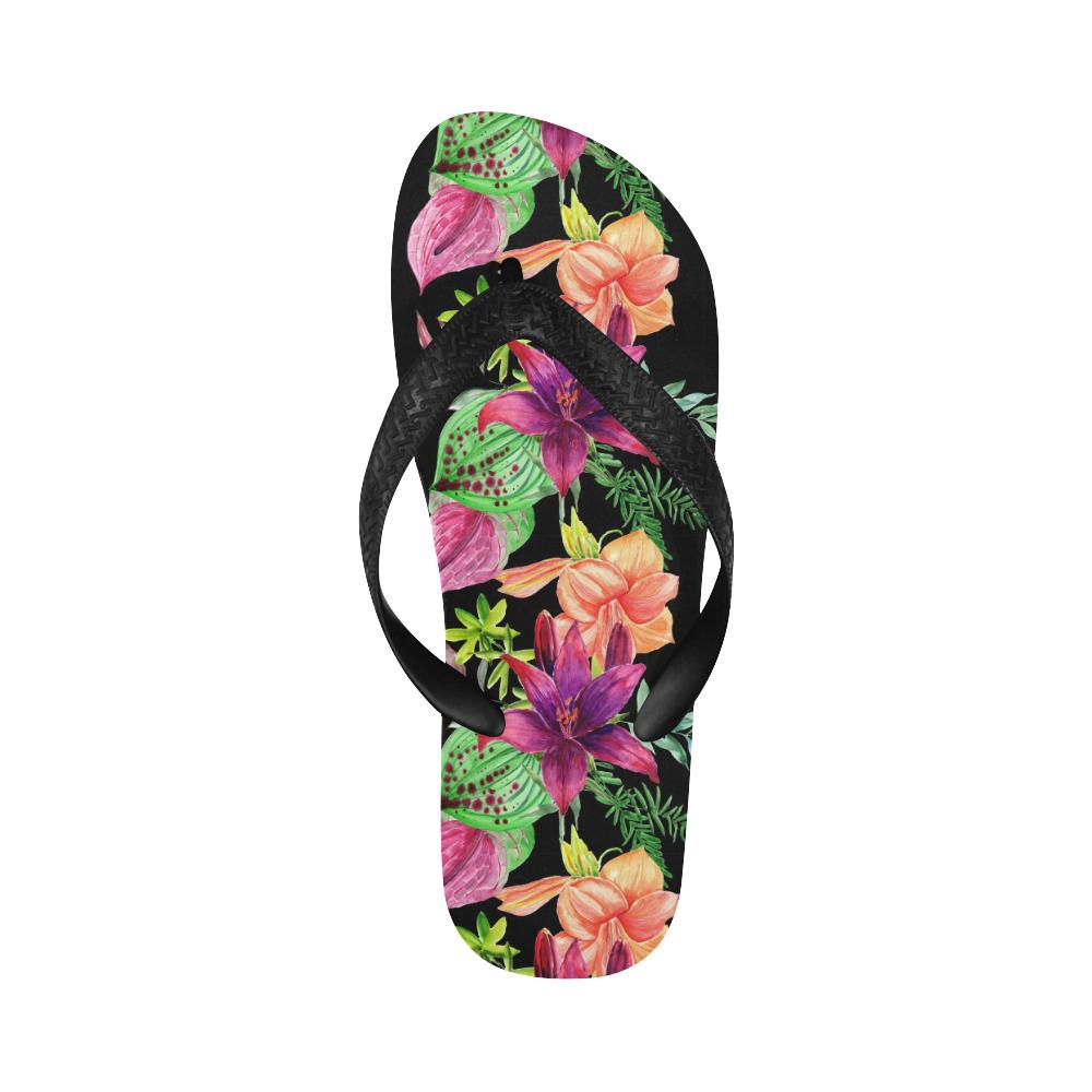 Amaryllis Pattern Print Design AL09 Flip Flops-JorJune
