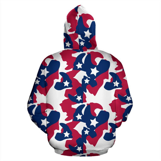 American flag Camo Camouflage Print All Over Zip Up Hoodie
