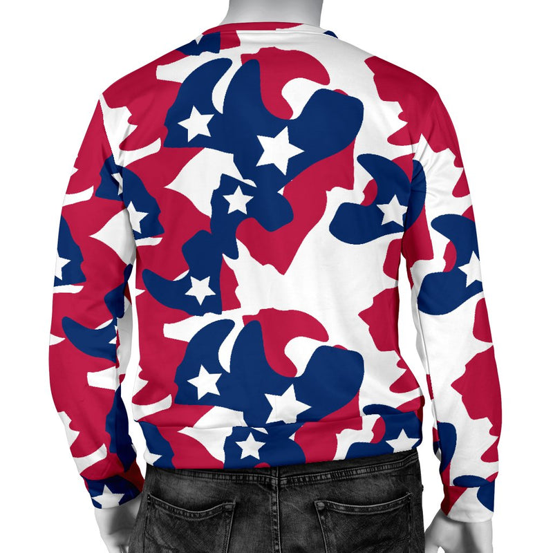 American flag Camo Print Men Crewneck Sweatshirt