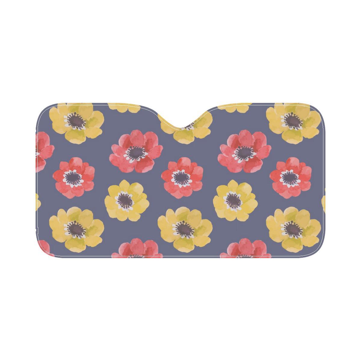 Anemone Pattern Print Design AM010 Car Sun Shade-JorJune