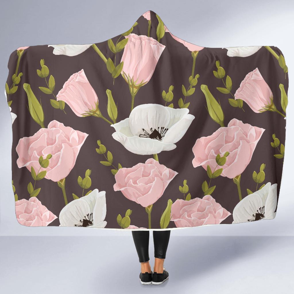 Anemone Pattern Print Design AM011 Hooded Blanket-JORJUNE.COM