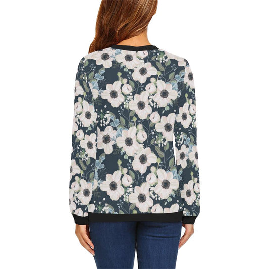 Anemone Pattern Print Design AM02 Women Long Sleeve Sweatshirt-JorJune