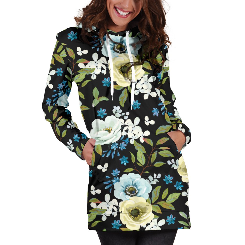 Anemone Pattern Print Design AM03 Women Hoodie Dress