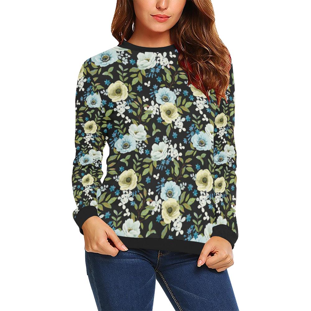 Anemone Pattern Print Design AM03 Women Long Sleeve Sweatshirt-JorJune