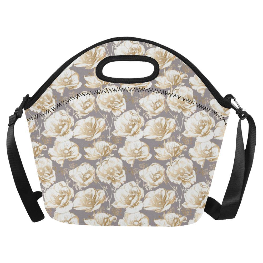 Anemone Pattern Print Design AM05 Neoprene Lunch Bag-JorJune