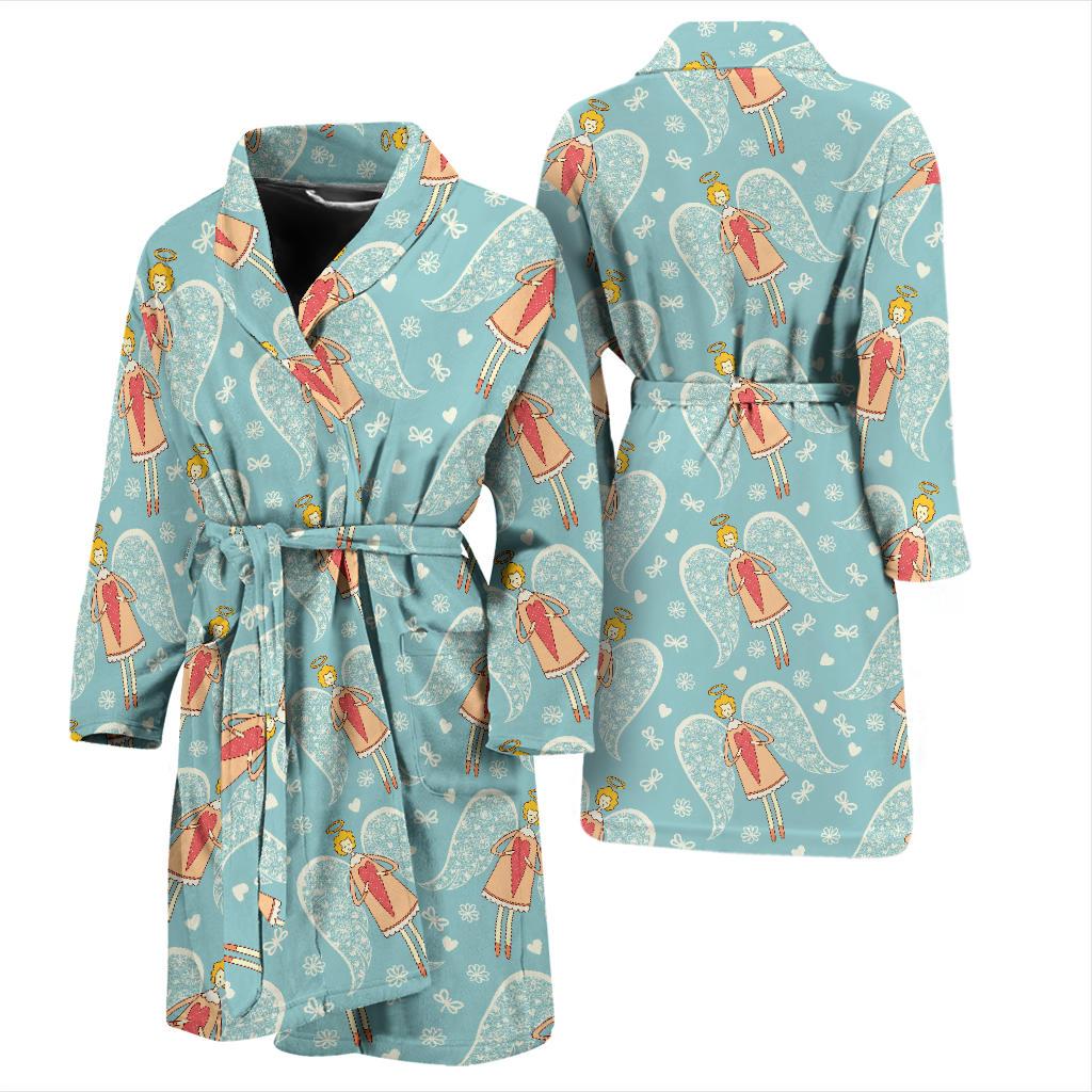 Angel Pattern Print Design 01 Men Bathrobe-JORJUNE.COM