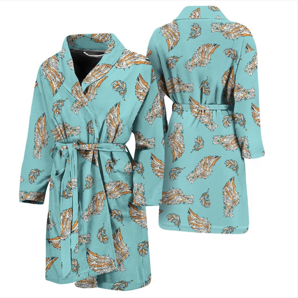 Angel Wings Pattern Print Design 03 Men Bathrobe-JORJUNE.COM