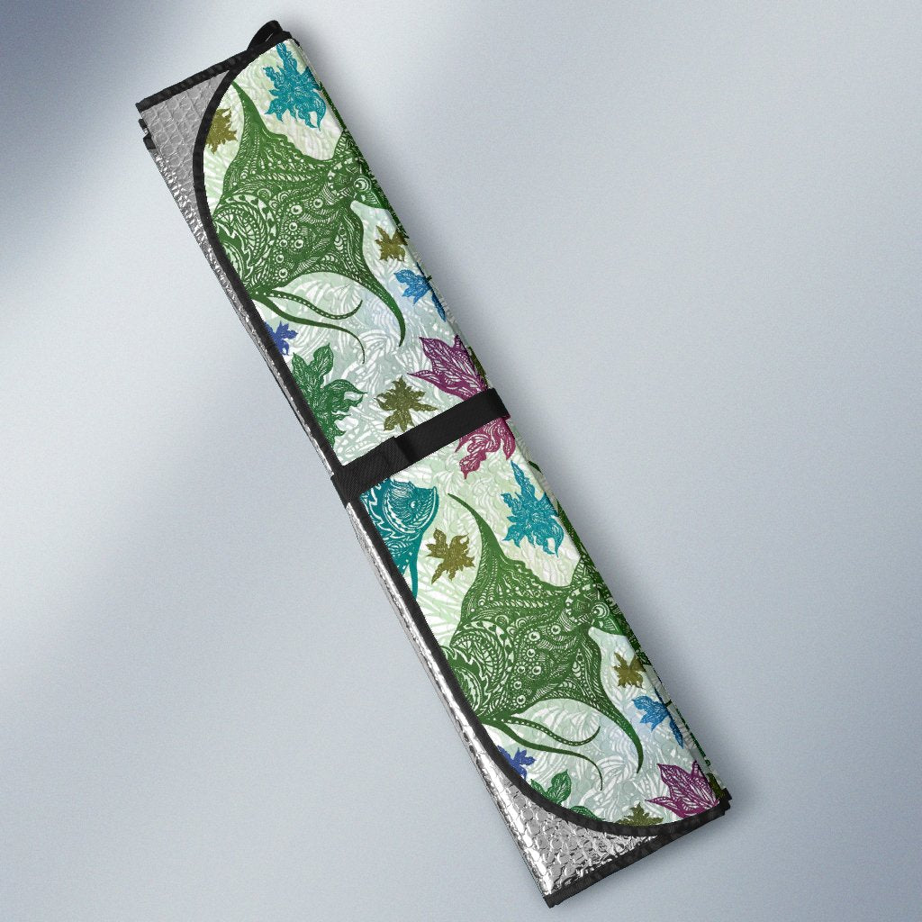 Angelfish Tribal Pattern Print Design 01 Car Sun Shade-JORJUNE.COM