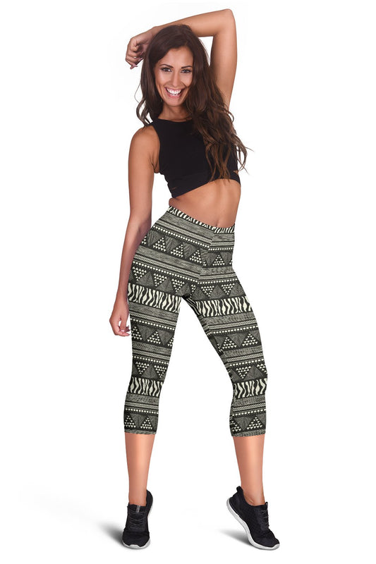 Animal Skin Aztec Pattern Women Capris