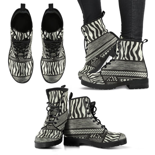 Animal Skin Aztec Pattern Women & Men Leather Boots