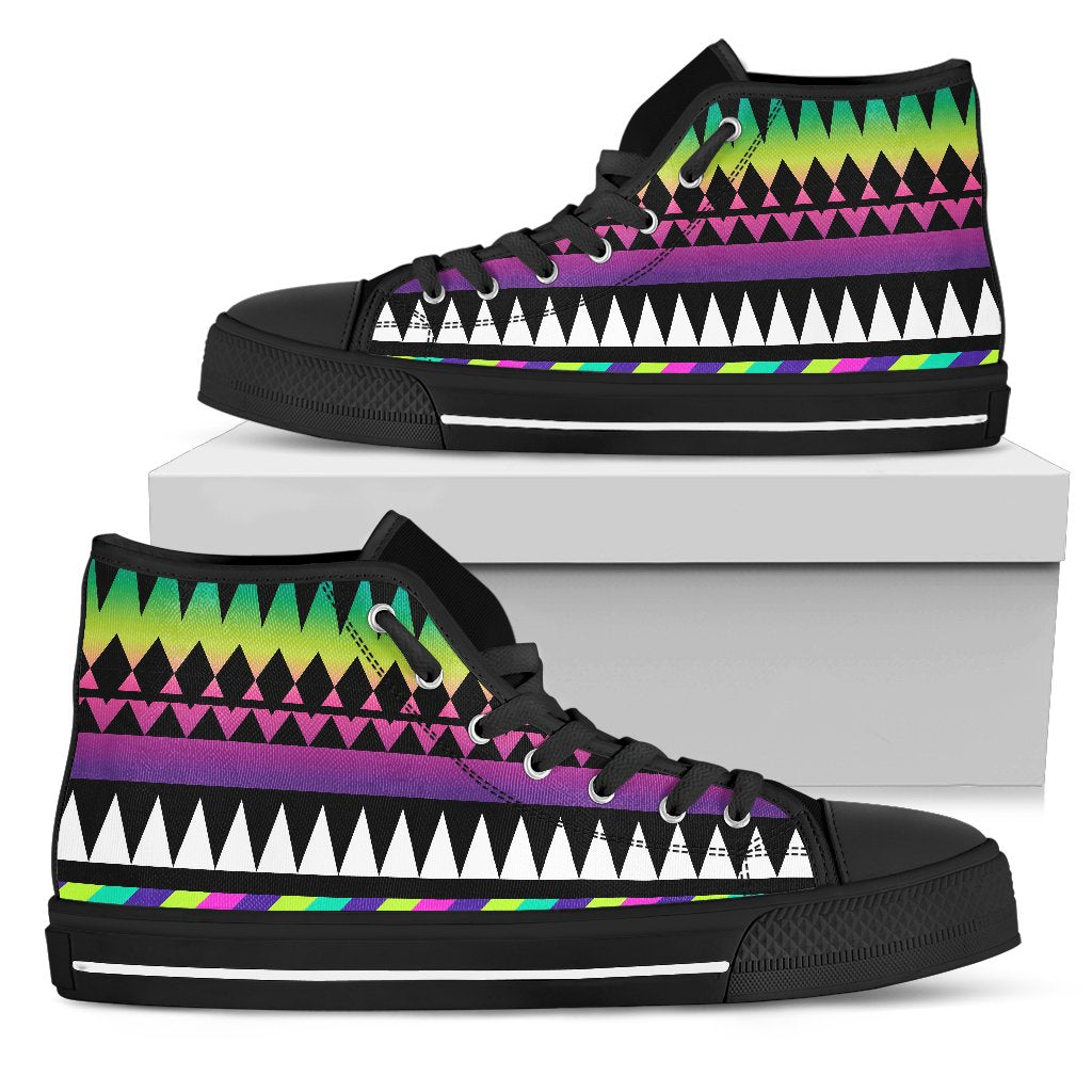 Animal Skin Aztec Rainbow Men High Top Shoes