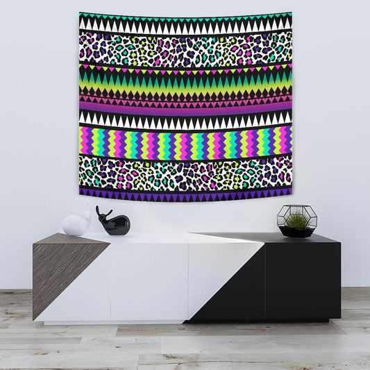 Animal Skin Aztec Rainbow Tapestry